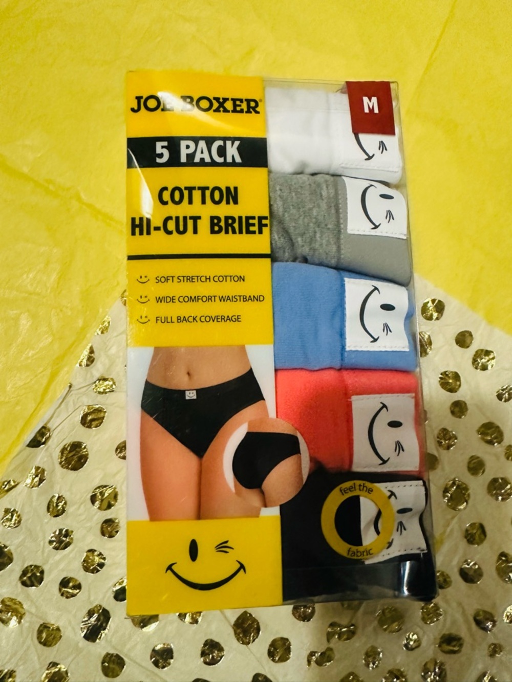 Joe Boxer✨⭐️Assorted Cotton Hi-Cut Briefs in White, Gray, Blue, Coral & Black